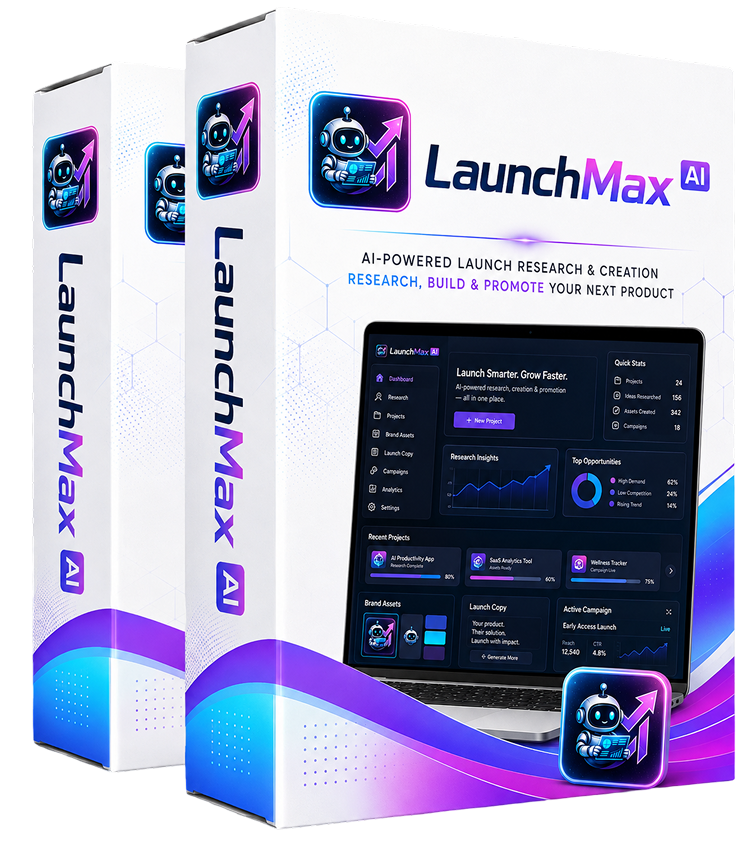 LaunchMax AI product mockup
